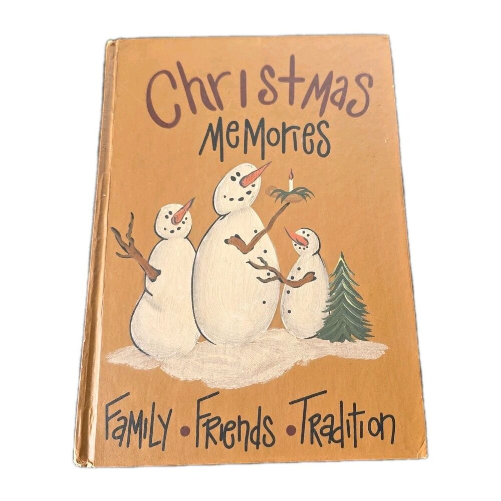 Primitive Style Original Art  Hardcover Journal Book CHRISTMAS MEMORIES Blank